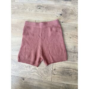 SATURDAY SUNDAY by Anthropologie S Knit Sweater Shorts Lounge Pink High Rise